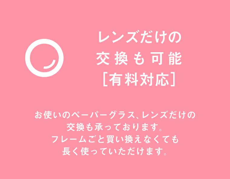 レンズだけの交換（有料） | [鯖江製] 薄型めがね ペーパーグラス